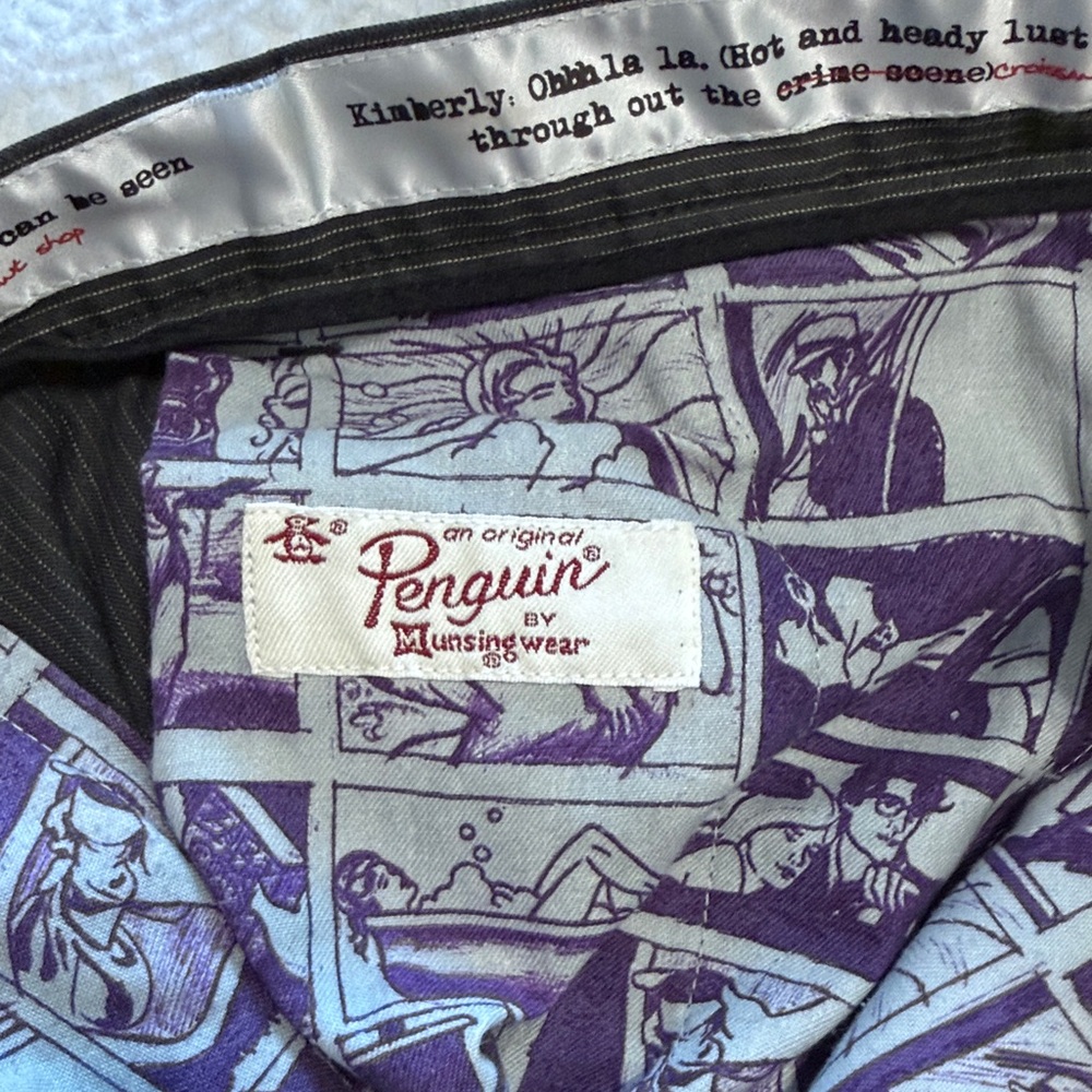 Vintage 2000’s Original Penguin by Munsingwear Chino Pants Comic Print Lining